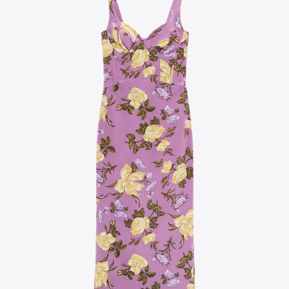 NWT ZARA MINI PRINTED FLORAL BUSTIER DRESS/ZARA EVENING DRESS - Picture 7 of 8